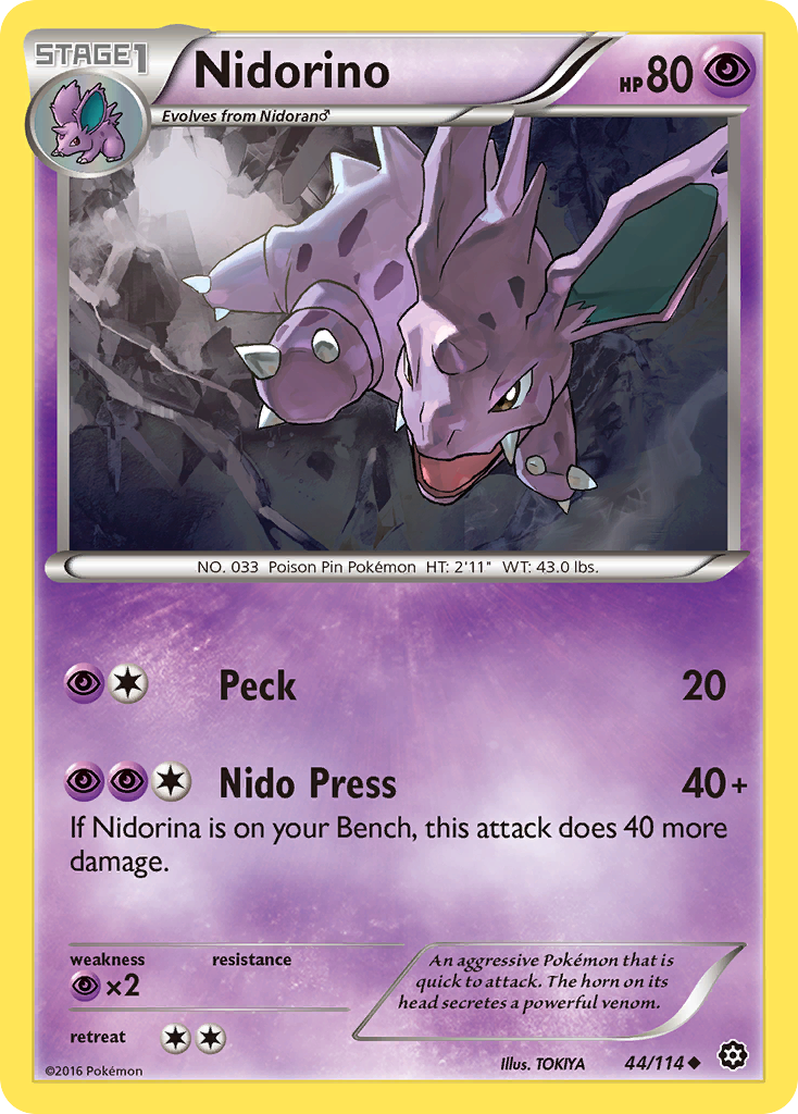 Nidorino (44/114) [XY: Steam Siege] | Tables and Towers