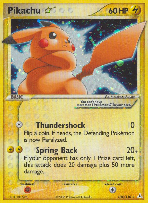 Pikachu Star (104/110) [EX: Holon Phantoms] | Tables and Towers