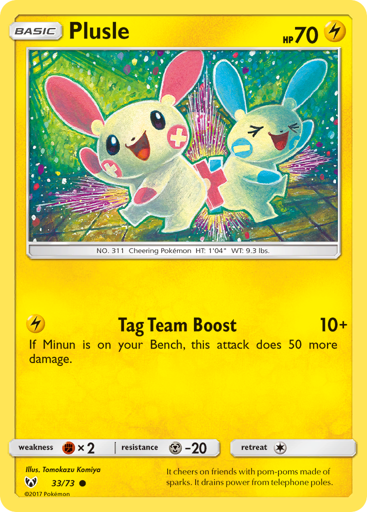 Plusle (33/73) [Sun & Moon: Shining Legends] | Tables and Towers