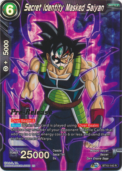 Secret Identity Masked Saiyan (BT10-140) [Rise of the Unison Warrior Prerelease Promos] | Tables and Towers