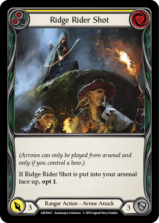 Ridge Rider Shot (Yellow) [ARC064-C] (Arcane Rising)  1st Edition Rainbow Foil | Tables and Towers