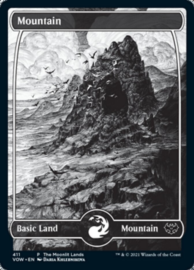 Mountain (The Moonlit Lands) (Foil Etched) [Innistrad: Crimson Vow Promos] | Tables and Towers