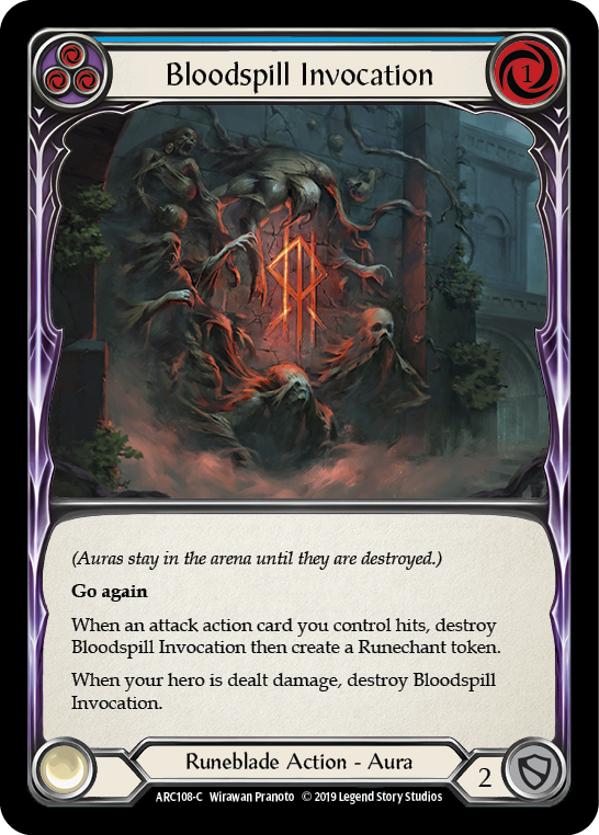 Bloodspill Invocation (Blue) [ARC108-C] (Arcane Rising)  1st Edition Rainbow Foil | Tables and Towers