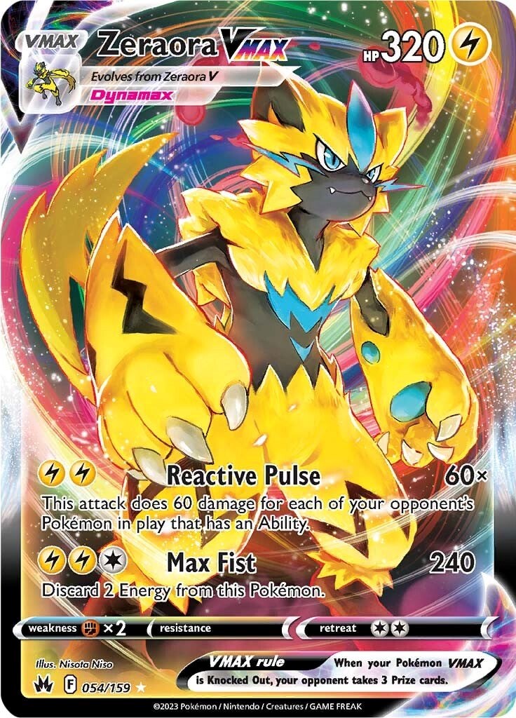 Zeraora VMAX (054/159) [Sword & Shield: Crown Zenith] | Tables and Towers