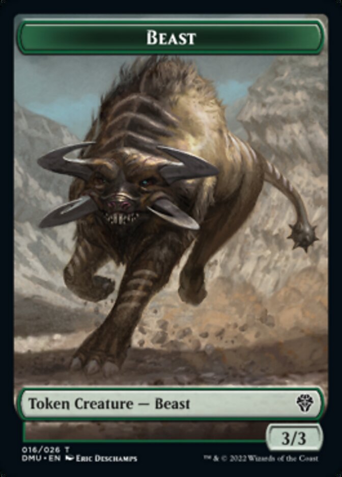 Kavu // Beast Double-Sided Token [Dominaria United Commander Tokens] | Tables and Towers