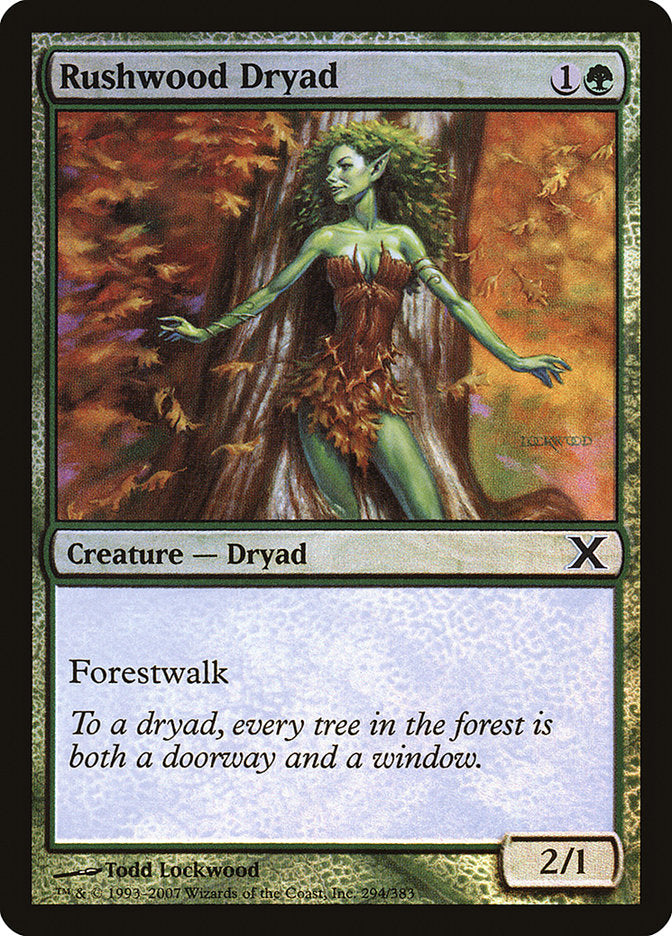 Rushwood Dryad (Premium Foil) [Tenth Edition] | Tables and Towers