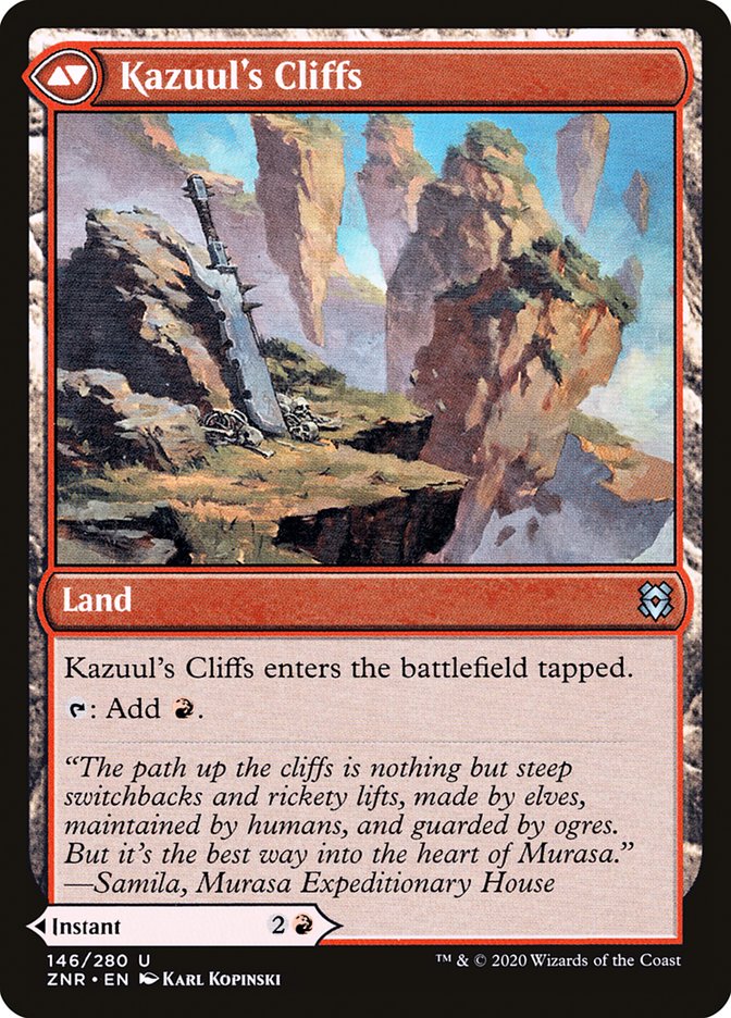 Kazuul's Fury // Kazuul's Cliffs [Zendikar Rising] | Tables and Towers