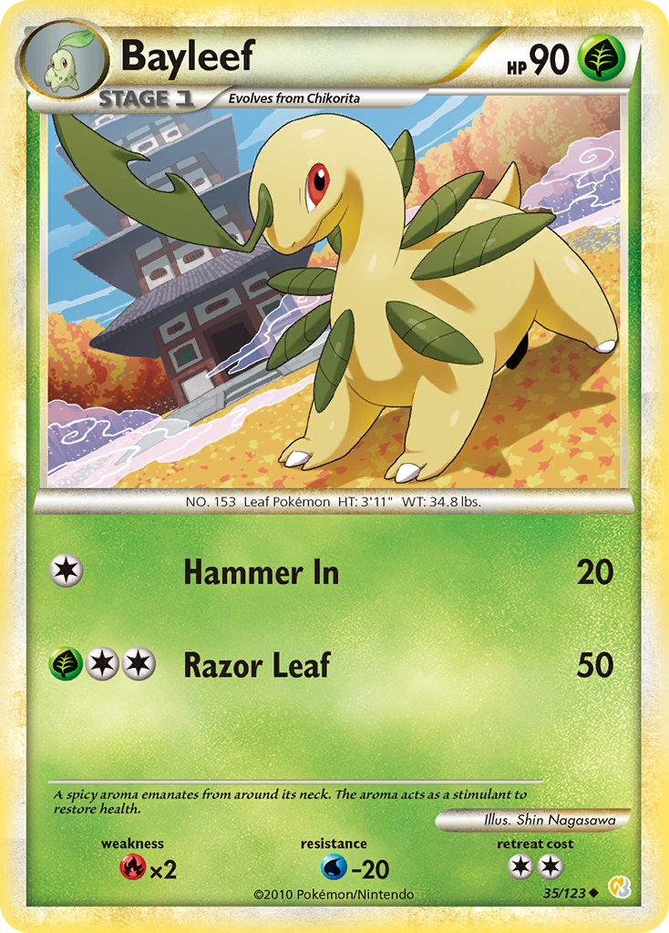 Bayleef (35/123) [HeartGold & SoulSilver: Base Set] | Tables and Towers