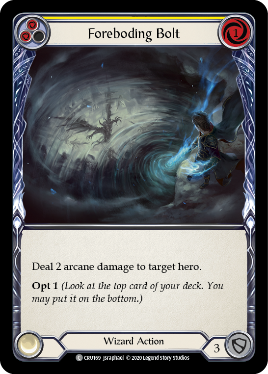 Foreboding Bolt (Yellow) [CRU169] (Crucible of War)  1st Edition Normal | Tables and Towers