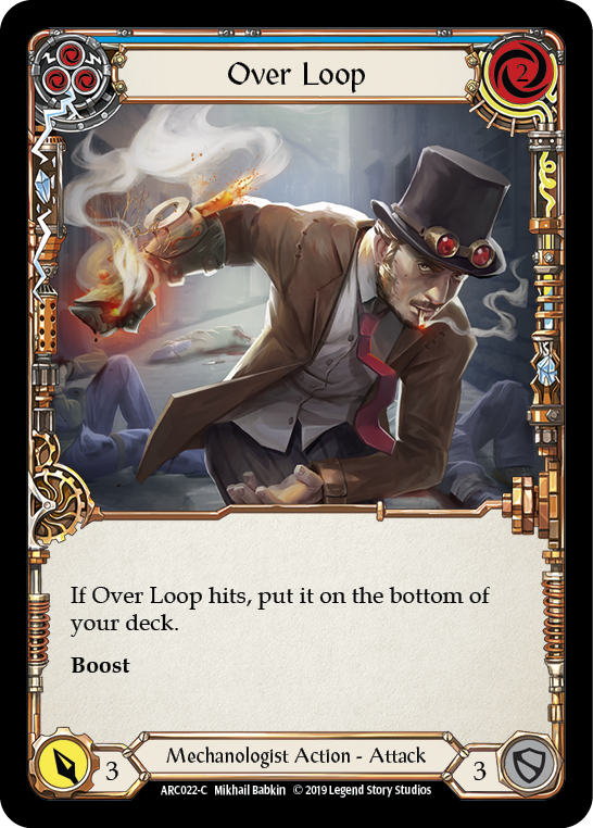 Over Loop (Blue) [ARC022-C] (Arcane Rising)  1st Edition Rainbow Foil | Tables and Towers