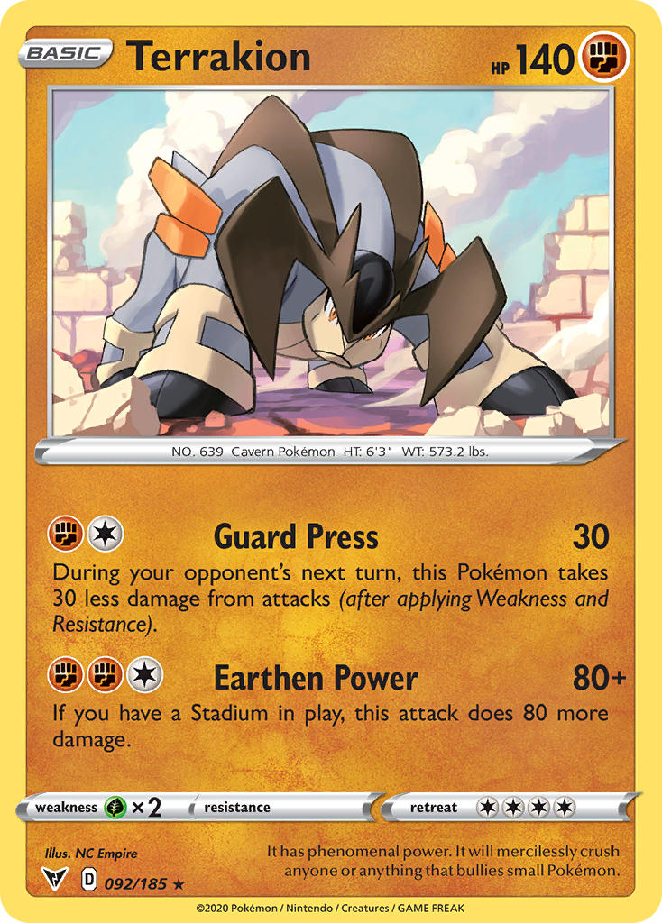 Terrakion (092/185) [Sword & Shield: Vivid Voltage] | Tables and Towers