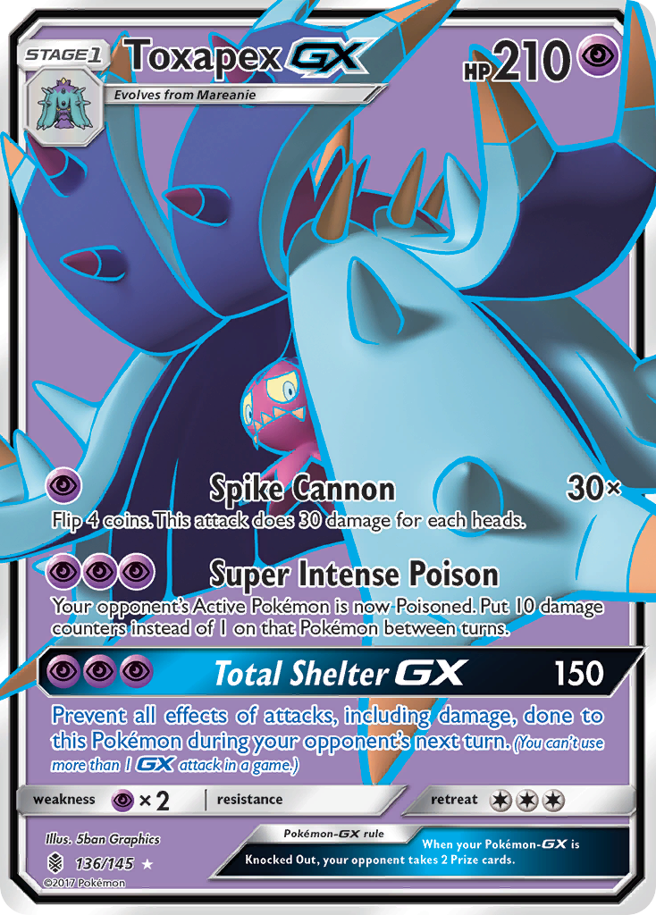 Toxapex GX (136/145) [Sun & Moon: Guardians Rising] | Tables and Towers