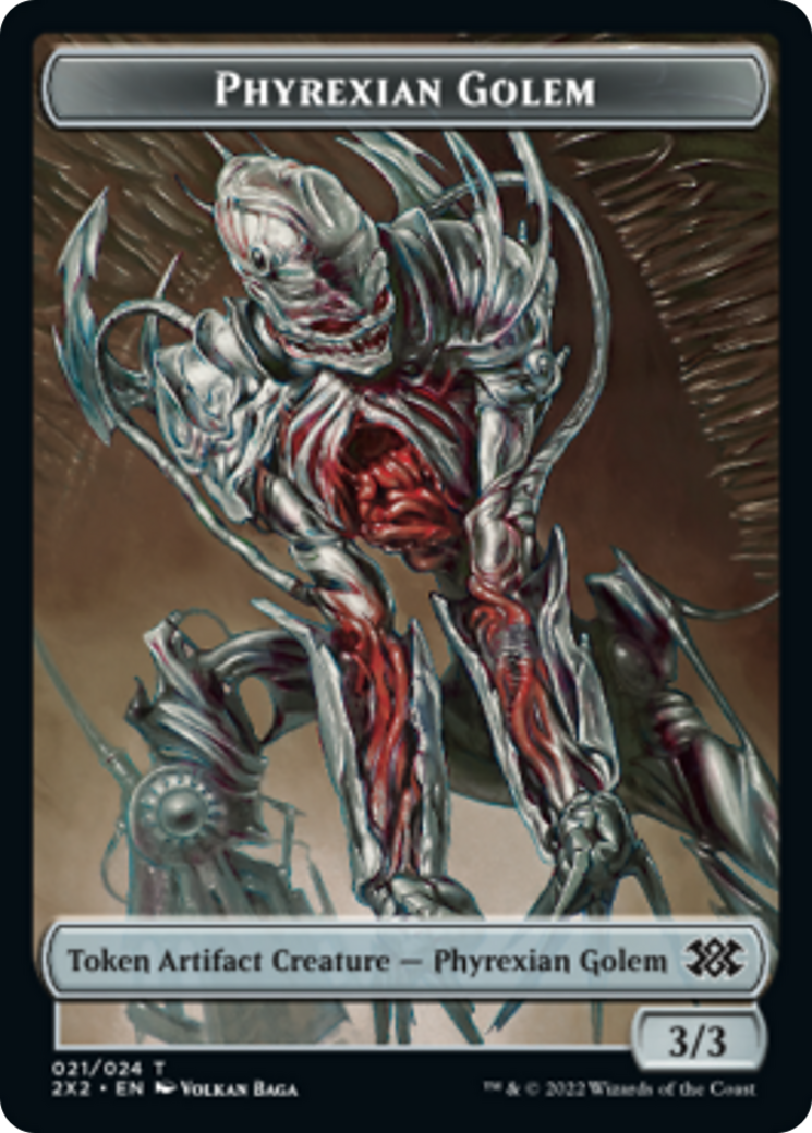 Drake // Phyrexian Golem Double-Sided Token [Double Masters 2022 Tokens] | Tables and Towers