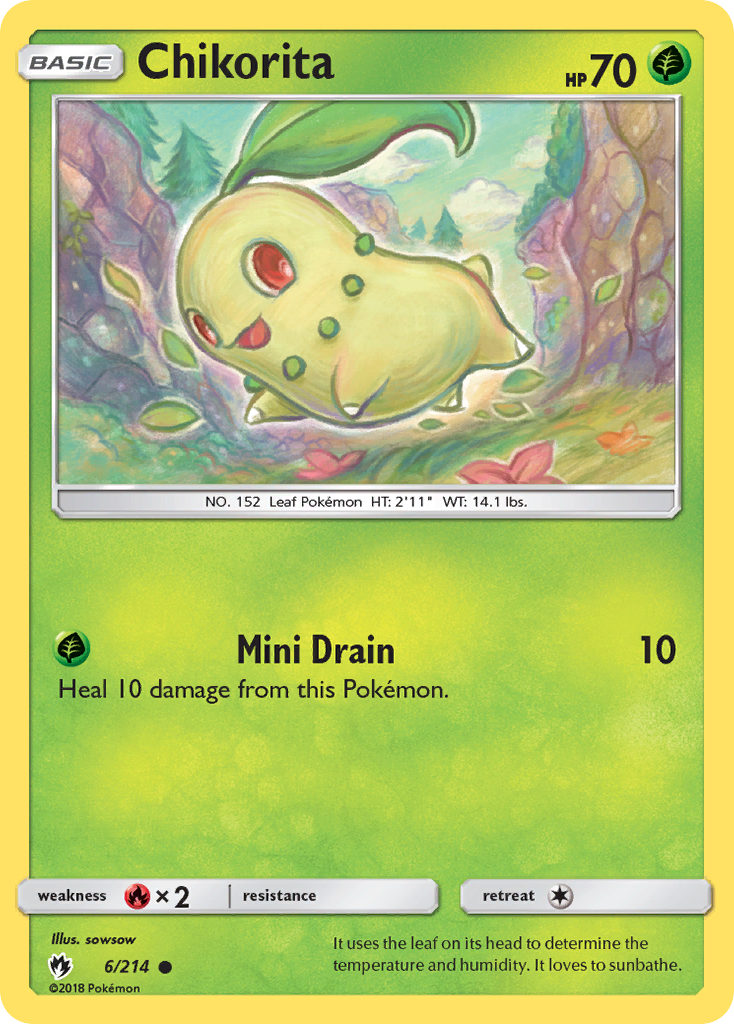 Chikorita (6/214) [Sun & Moon: Lost Thunder] | Tables and Towers