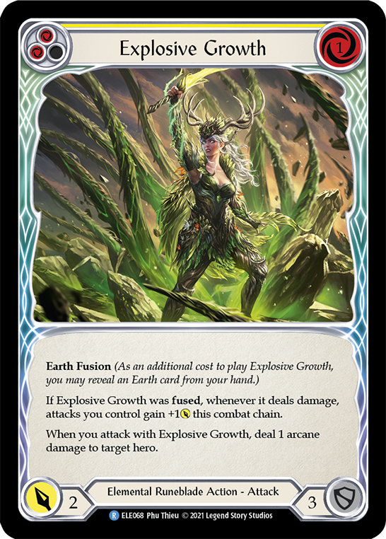 Explosive Growth (Yellow) [ELE068] (Tales of Aria)  1st Edition Rainbow Foil | Tables and Towers