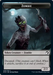 Zombie (005) // Wrenn and Seven Emblem Double-Sided Token [Innistrad: Midnight Hunt Tokens] | Tables and Towers