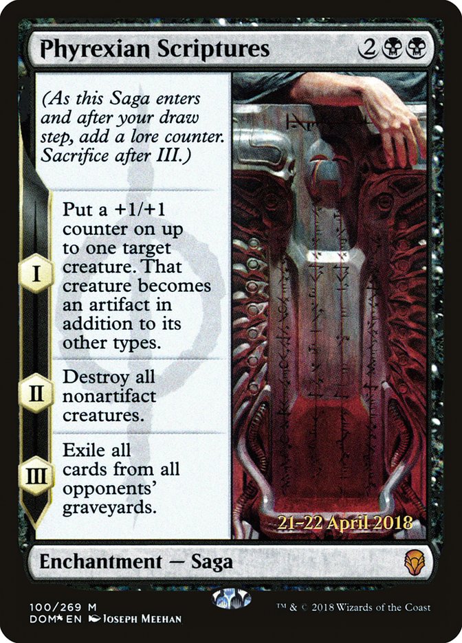 Phyrexian Scriptures [Dominaria Prerelease Promos] | Tables and Towers