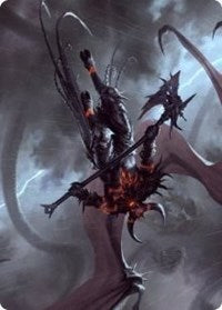 Burning-Rune Demon Art Card [Kaldheim Art Series] | Tables and Towers