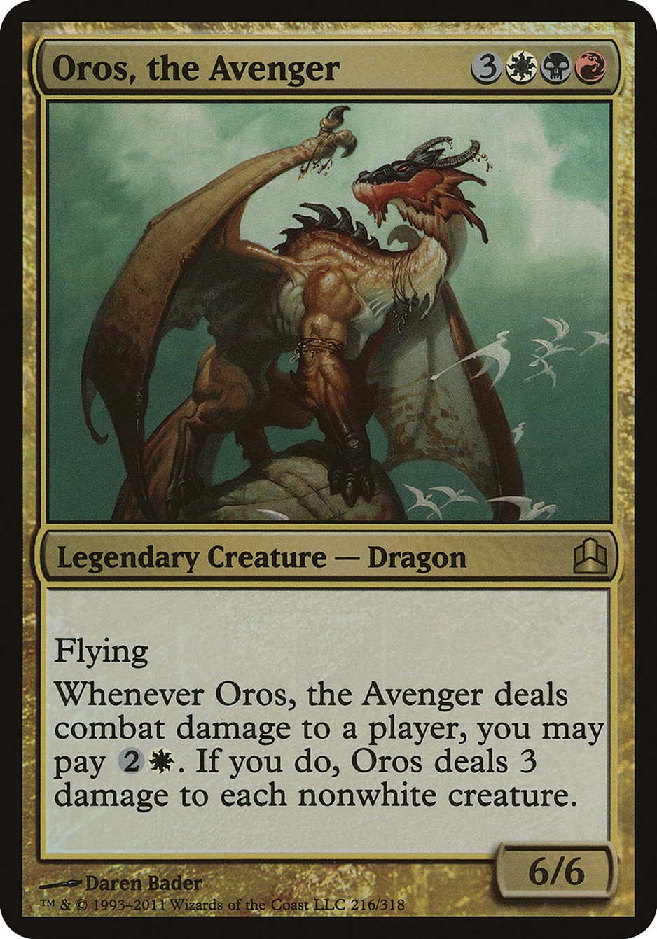 Oros, the Avenger (Oversized) [Commander 2011 Oversized] | Tables and Towers