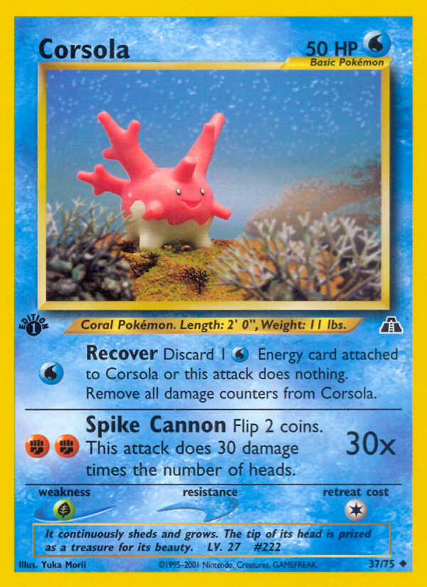 Corsola (37/75) [Neo Discovery 1st Edition] | Tables and Towers