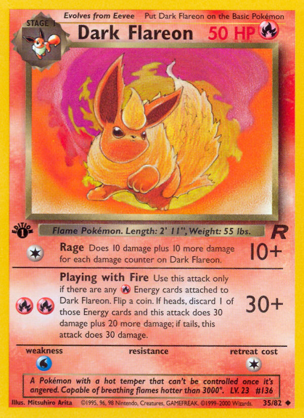 Dark Flareon (35/82) [Team Rocket 1st Edition] | Tables and Towers