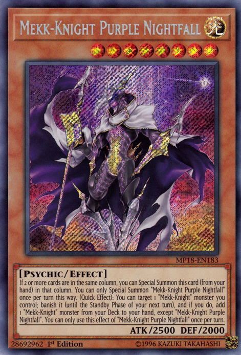 Mekk-Knight Purple Nightfall [MP18-EN183] Secret Rare | Tables and Towers