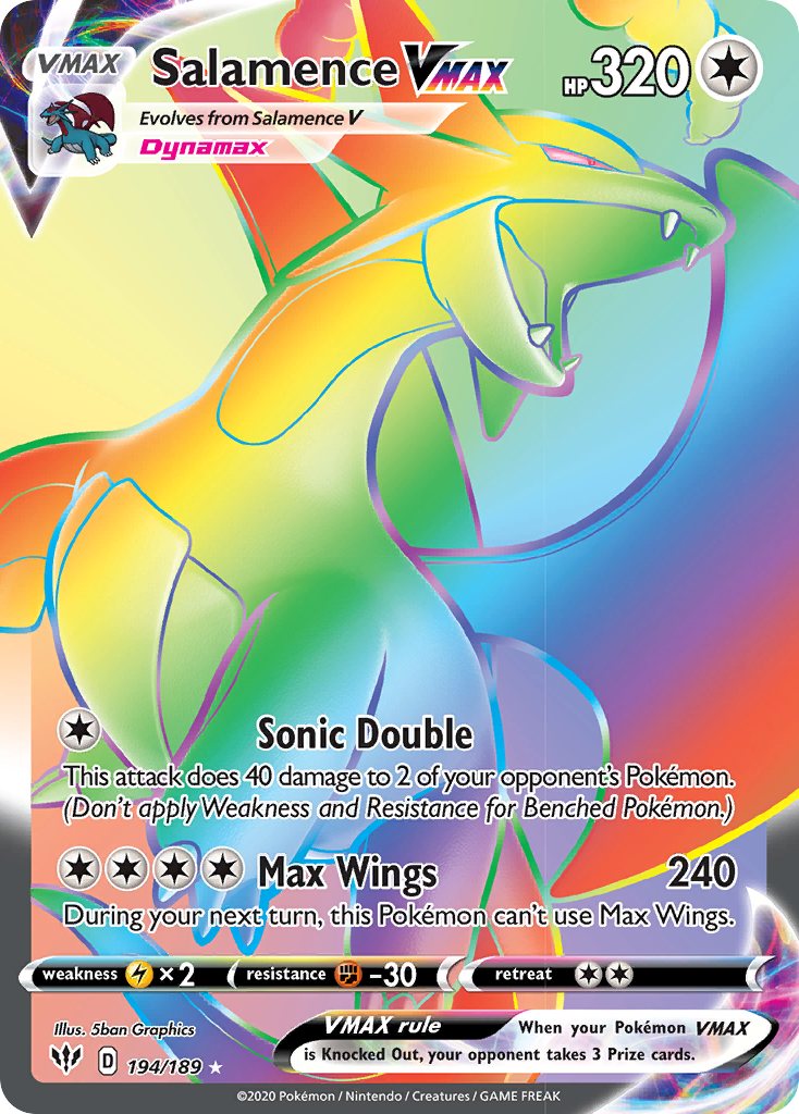 Salamence VMAX (194/189) [Sword & Shield: Darkness Ablaze] | Tables and Towers