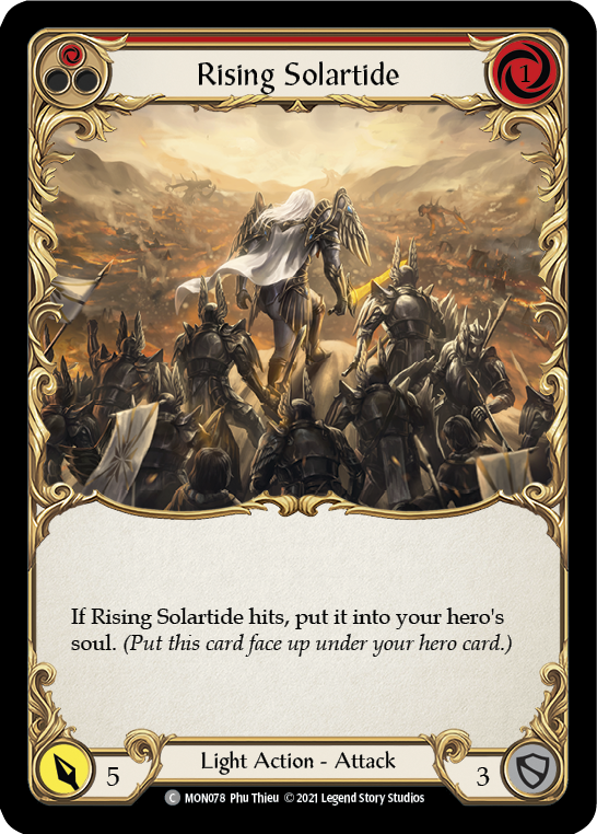 Rising Solartide (Red) [MON078-RF] (Monarch)  1st Edition Rainbow Foil | Tables and Towers