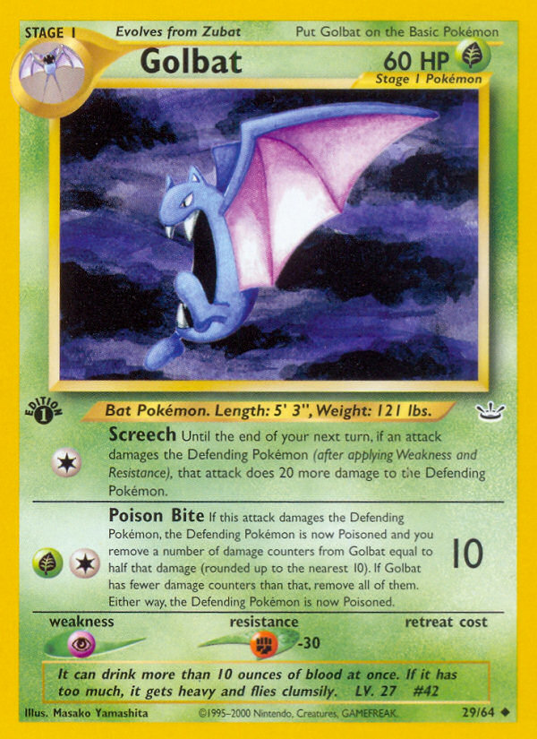 Golbat (29/64) [Neo Revelation 1st Edition] | Tables and Towers