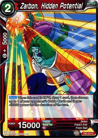 Zarbon, Hidden Potential (TB3-013) [Clash of Fates] | Tables and Towers