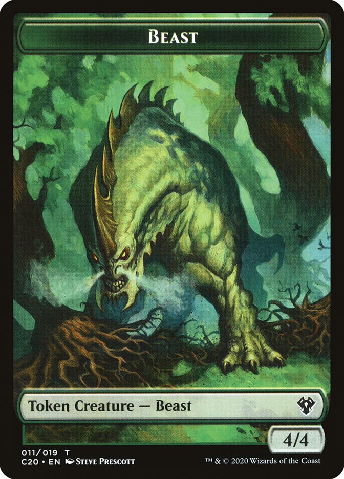 Bird Illusion // Beast (011) Double-Sided Token [Commander 2020 Tokens] | Tables and Towers