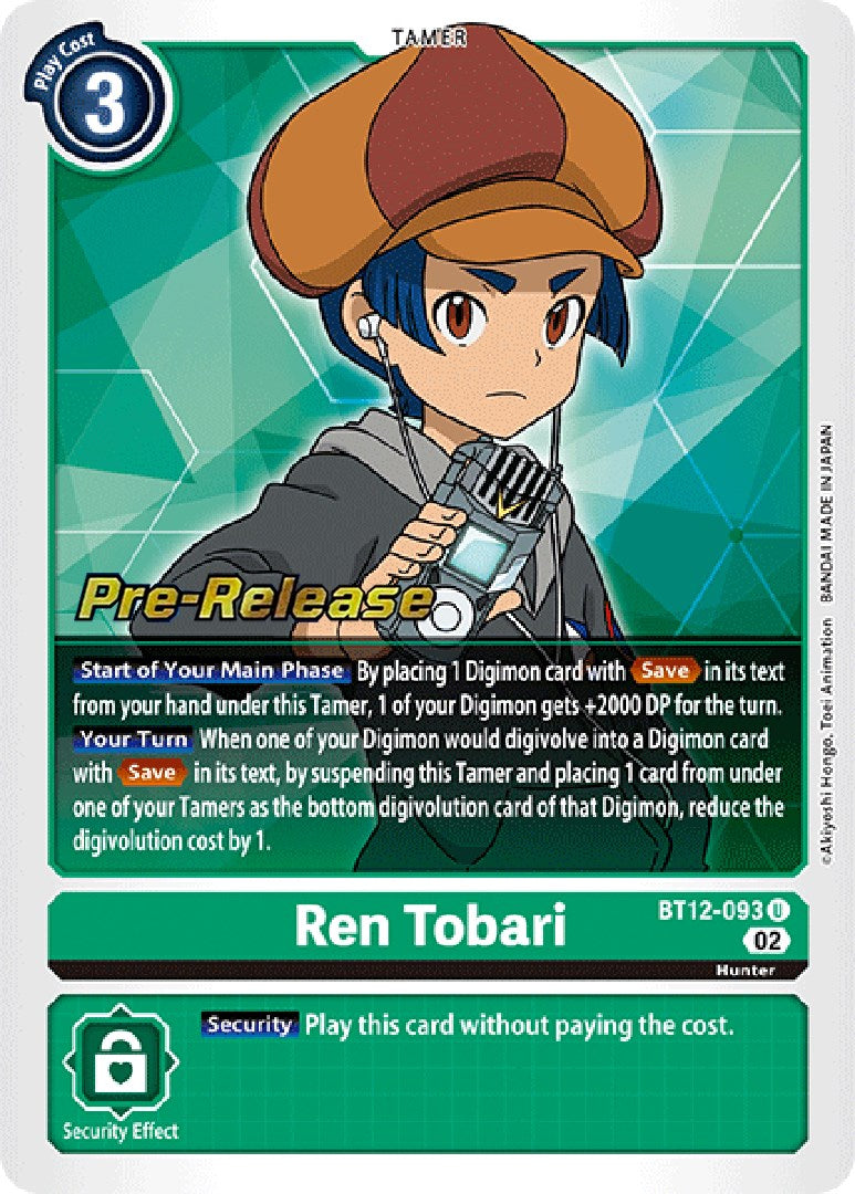 Ren Tobari [BT12-093] [Across Time Pre-Release Cards] | Tables and Towers