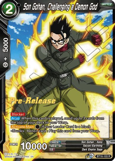 Son Gohan, Challenging a Demon God (BT16-103) [Realm of the Gods Prerelease Promos] | Tables and Towers