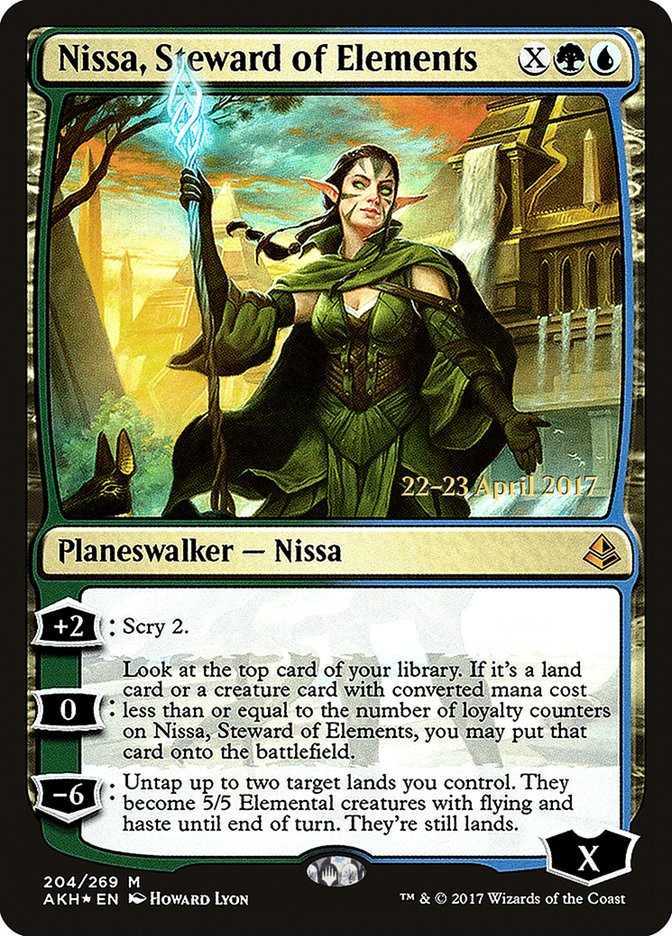 Nissa, Steward of Elements [Amonkhet Prerelease Promos] | Tables and Towers