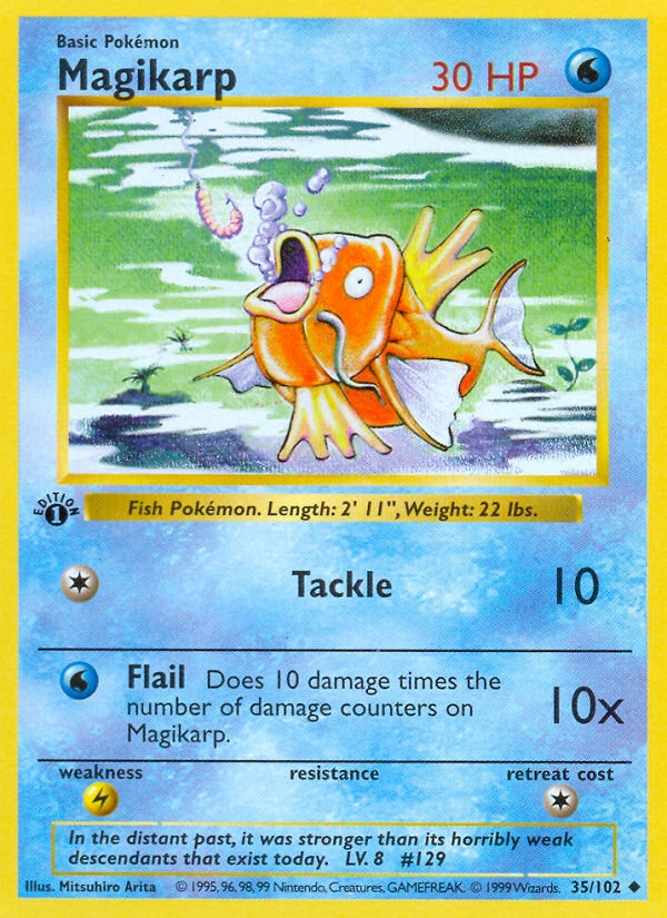 Magikarp (35/102) (Shadowless) [Base Set 1st Edition] | Tables and Towers