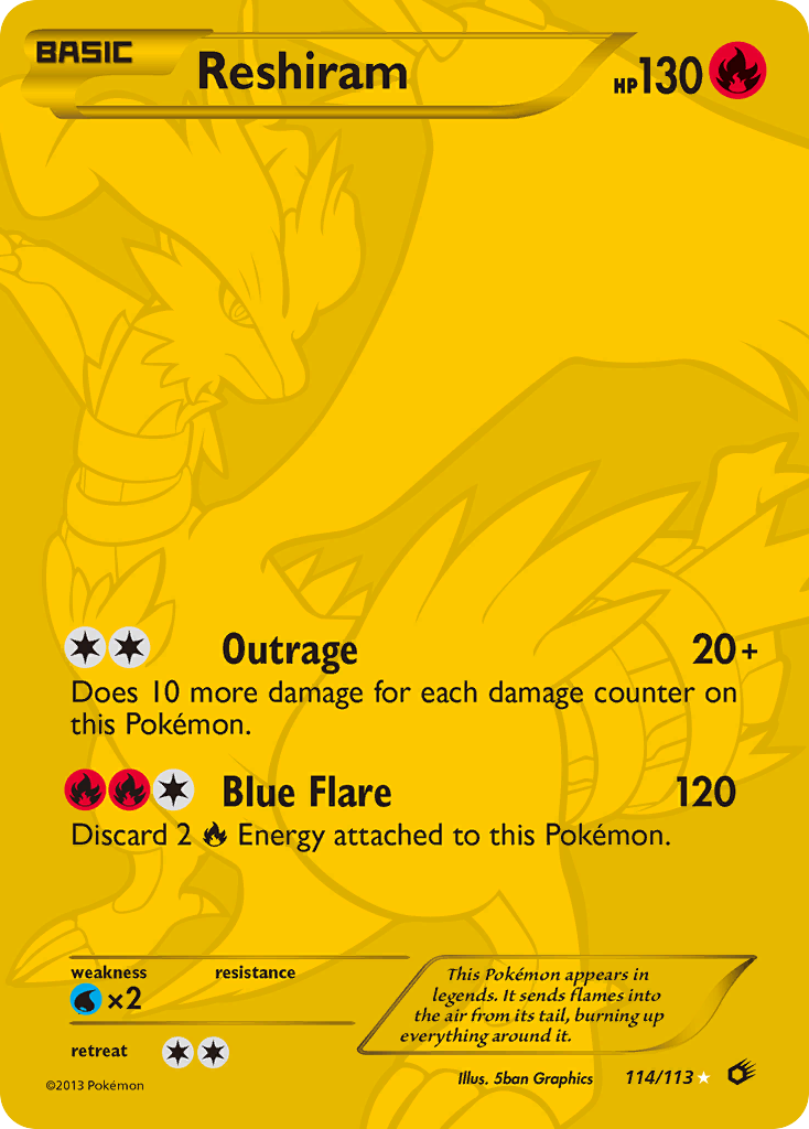 Reshiram (114/113) [Black & White: Legendary Treasures] | Tables and Towers