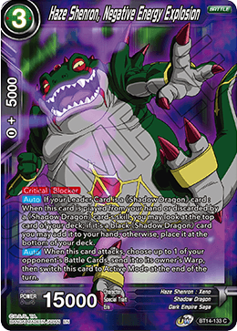 Haze Shenron, Negative Energy Explosion (BT14-133) [Cross Spirits] | Tables and Towers