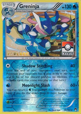 Greninja (40/122) (League Promo 1st Place) [XY: BREAKpoint] | Tables and Towers