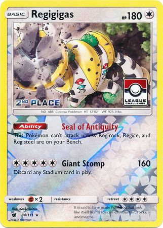 Regigigas (84/111) (League Promo 2nd Place) [Sun & Moon: Crimson Invasion] | Tables and Towers