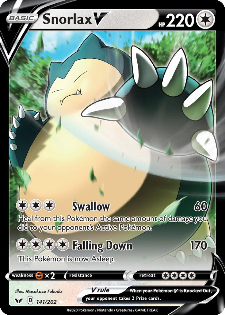 Snorlax V (141/202) [Sword & Shield: Base Set] | Tables and Towers