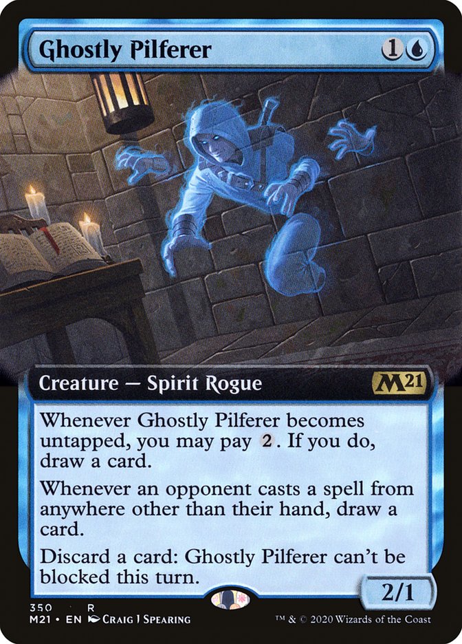 Ghostly Pilferer (Extended Art) [Core Set 2021] | Tables and Towers