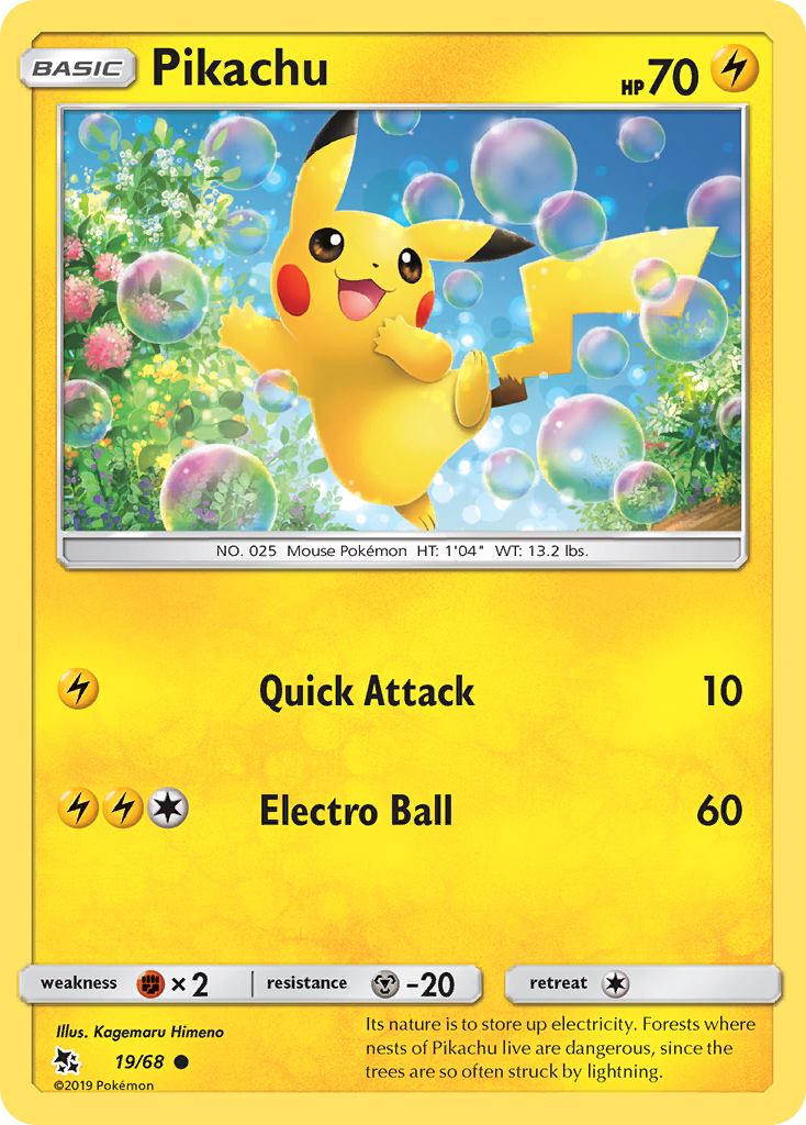 Pikachu (19/68) [Sun & Moon: Hidden Fates] | Tables and Towers