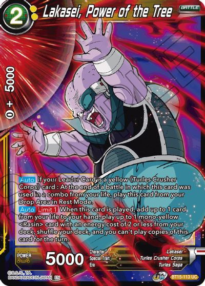 Lakasei, Power of the Tree (BT15-113) [Saiyan Showdown] | Tables and Towers