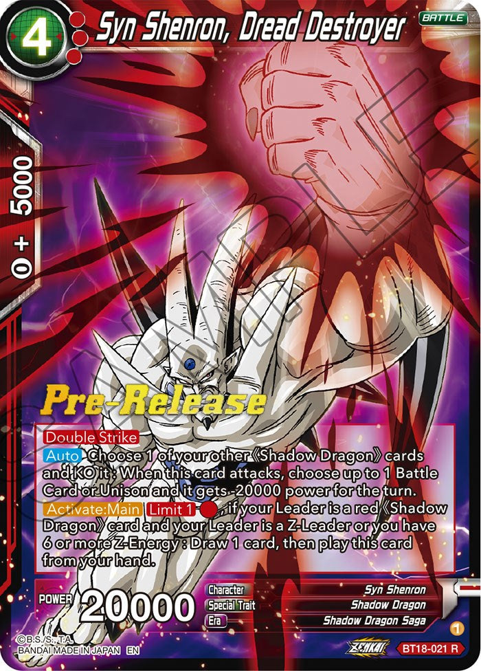 Syn Shenron, Dread Destroyer (BT18-021) [Dawn of the Z-Legends Prerelease Promos] | Tables and Towers