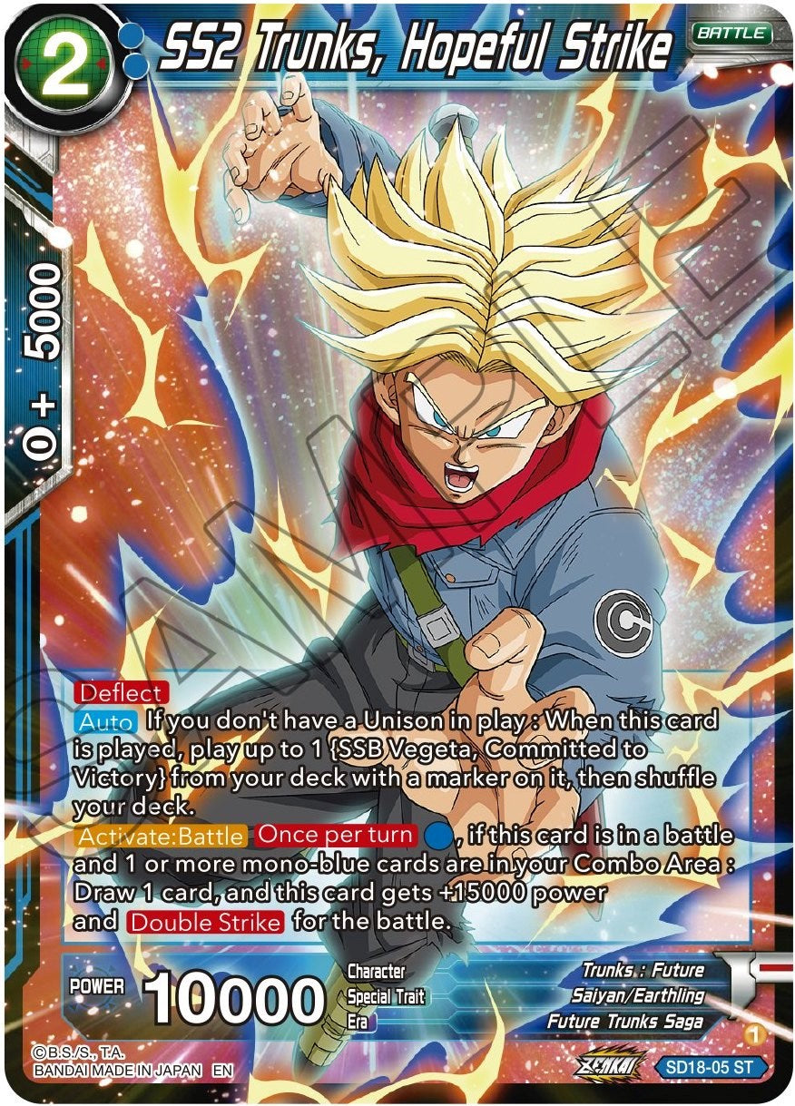 SS2 Trunks, Hopeful Strike (SD18-05) [Dawn of the Z-Legends] | Tables and Towers