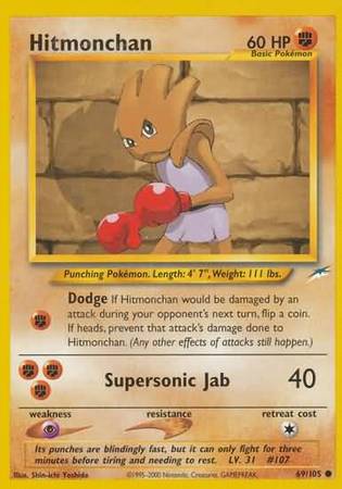 Hitmonchan (69/105) [Neo Destiny Unlimited] | Tables and Towers