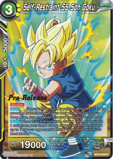 Self-Restraint SS Son Goku (BT14-096) [Cross Spirits Prerelease Promos] | Tables and Towers