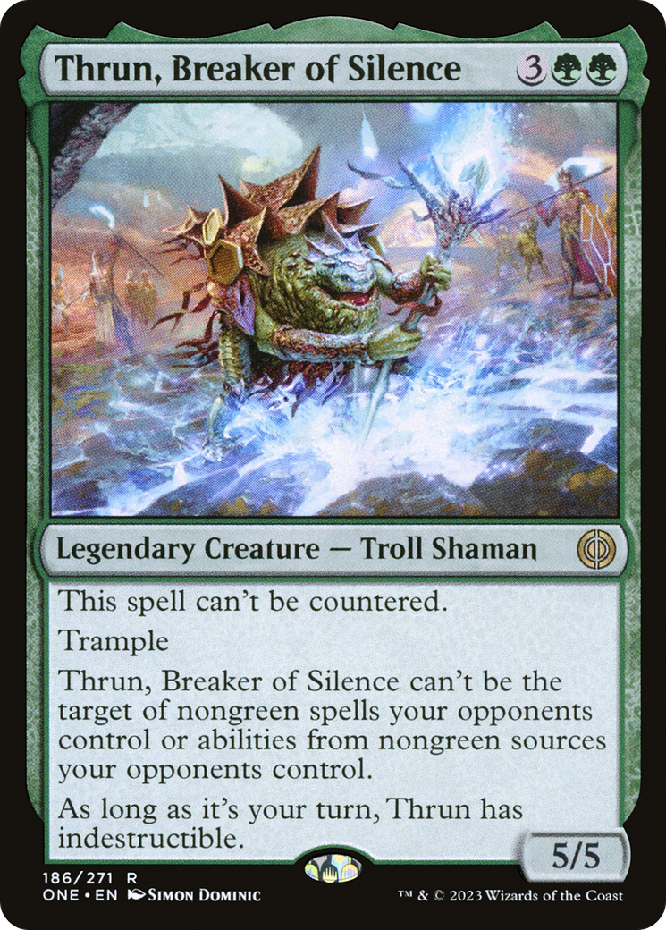 Thrun, Breaker of Silence [Phyrexia: All Will Be One Prerelease Promos] | Tables and Towers