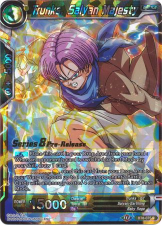 Trunks, Saiyan Majesty (BT8-075_PR) [Malicious Machinations Prerelease Promos] | Tables and Towers