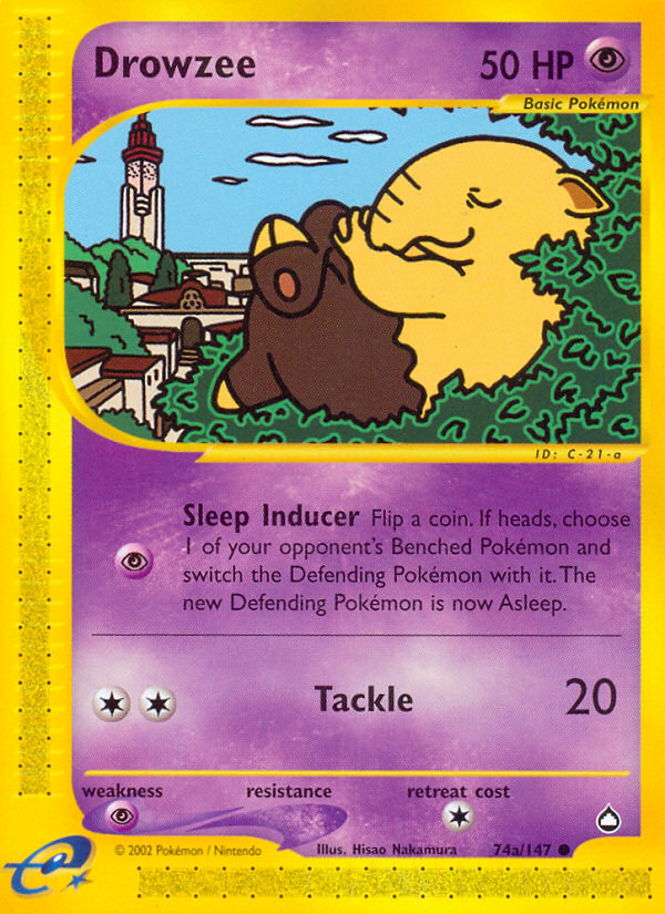 Drowzee (74a/147) [Aquapolis] | Tables and Towers